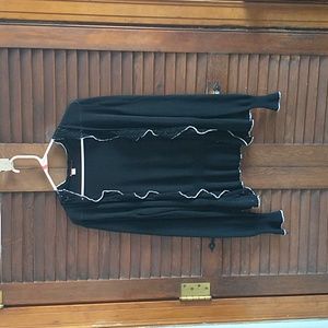 Anthropologie Tapemeasure Black Long Sleeve Cardigan Sweater Size XL